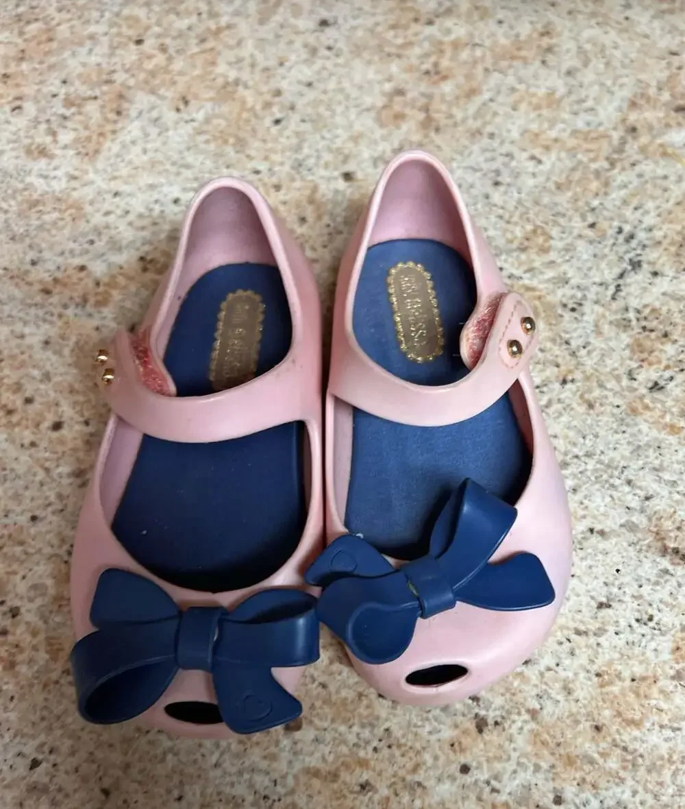 Mini Melissa Ultragirl Bow Mary Jane Flats Pink and Blue